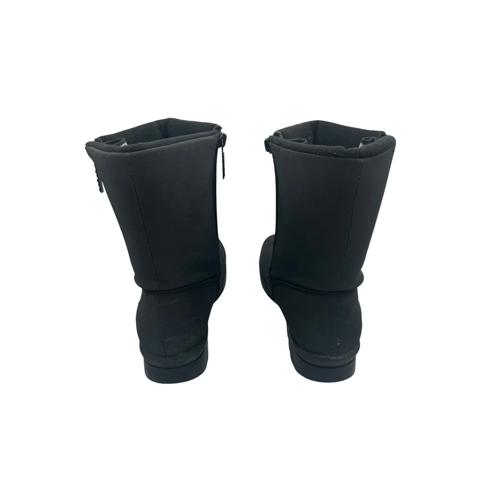 Totes Rosie Snow Boots Womens 9M Black Good Side Zip Fleece Lined Mid Calf